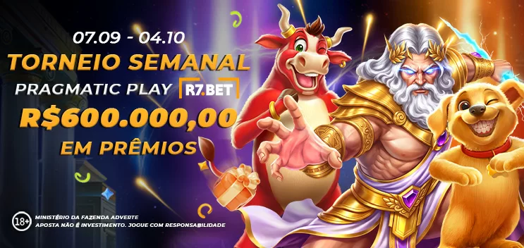 Torneio SEMANAL R7 Pragmatic Play 600.000,00 Reais em Premios